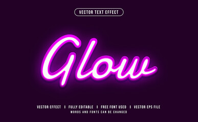 Glow Editable Vector Text Effect.