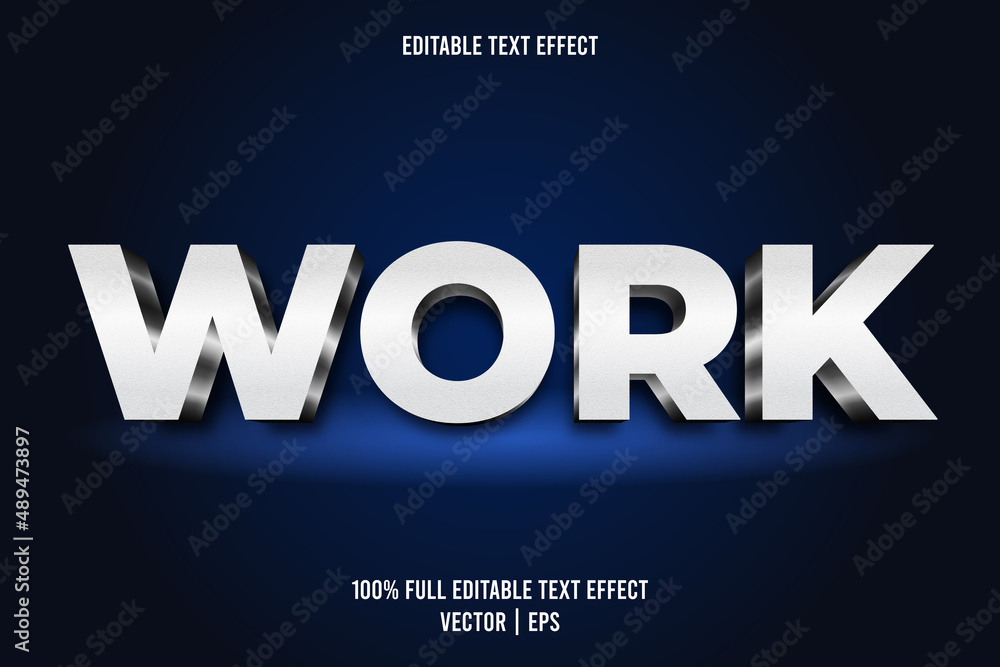 Poster work editable text effect metallic style