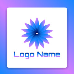 gradient color lotus flower logo