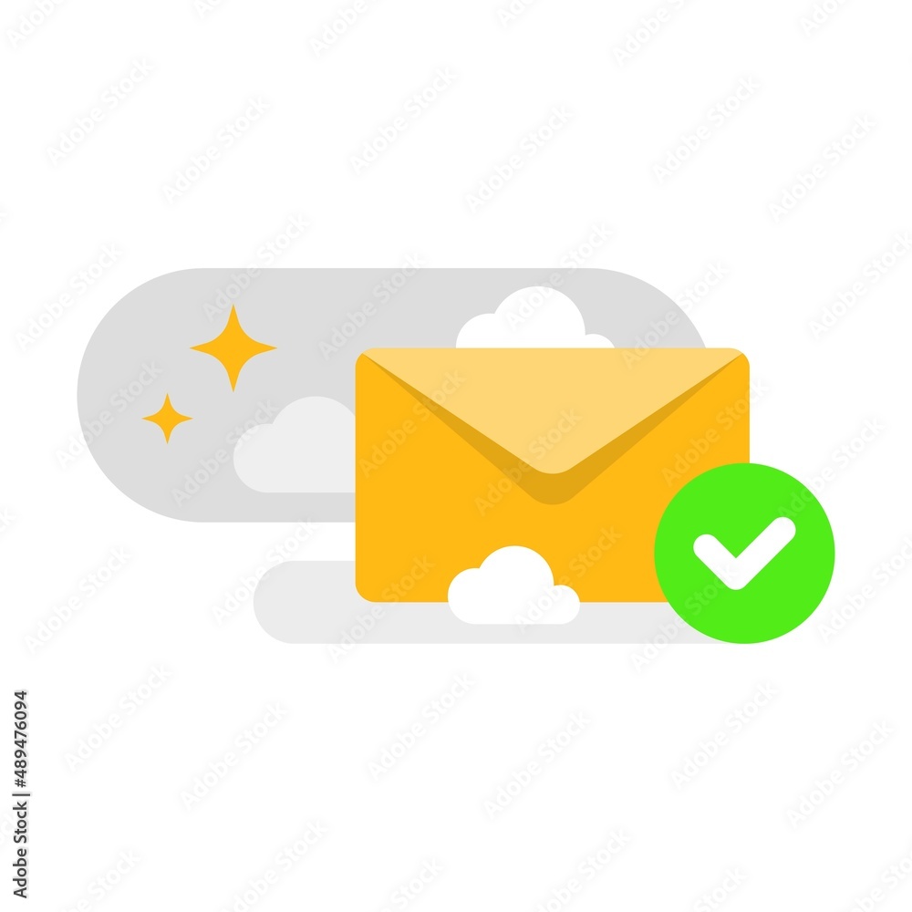 Poster success send email message concept illustration flat design vector eps10. modern graphic element for
