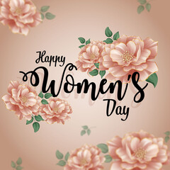 Womens Day Celebration Template with flower pattern 