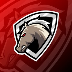 vector graphics illustration of a horse in esport logo style. perfect for game team or product logo © YusufMC