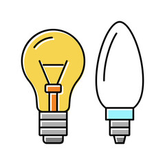 Obraz premium light bulb glass production color icon vector illustration