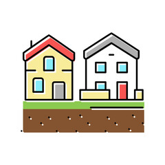 residential estate zone land color icon vector illustration