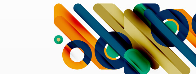 Lines geometric background. Stripes and rings composition business template for wallpaper, banner, background or landing