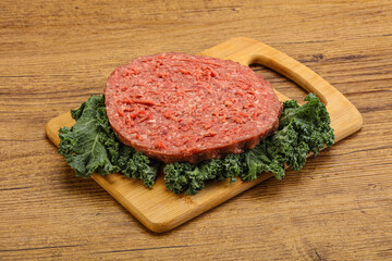 Raw beef burger cutlet for burger