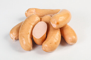 Natural meat sausages with minced meat