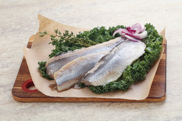 Marinated Herring fillet with onion