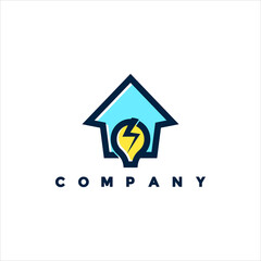 Modern flat electrical home logo illustration design for your business