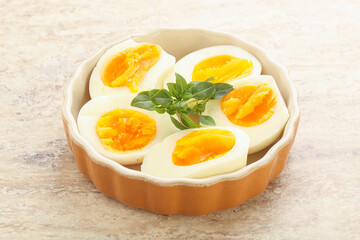 Boiled chicken egg for breakfast