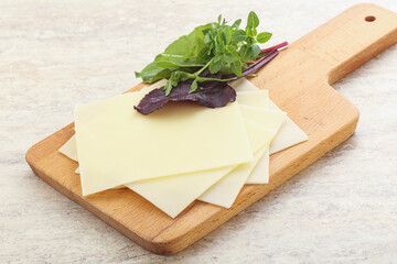 Sliced goat cheese for breakfast