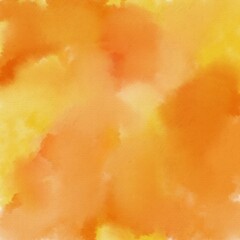 Fototapeta na wymiar シンプルなオレンジ色の水彩風背景イラスト素材、四角形(スクエア)サイズ。