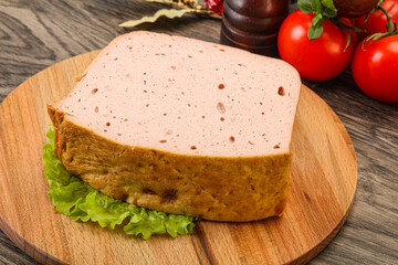 Homemade baked traditional meat loaf