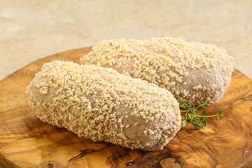 Raw chicken cutlet for roast