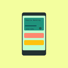 Mobile Banking Flat Vector Illustration