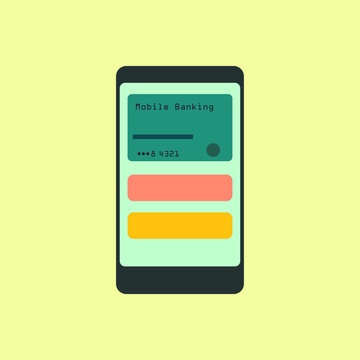 Mobile Banking Flat Vector Illustration