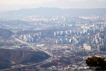 검단산에서 본 서울 전경