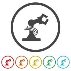 Robotic arm ring icon, color set