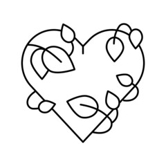 heart phytotherapy line icon vector illustration