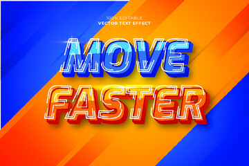 move faster editable text effect vector design