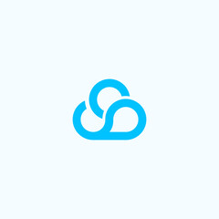 Fototapeta premium cloud p logo. initials logo