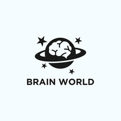 planet brain logo. world logo