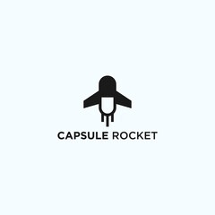 capsule rocket logo. capsule logo