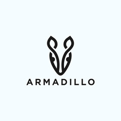 armadillo line logo. animal logo