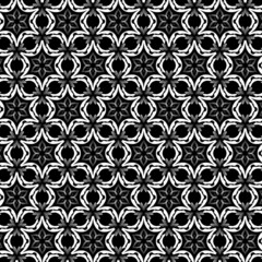 Fototapeta premium Modern simple geometric vector seamless pattern with white line texture on black background. Light abstract wallpaper.