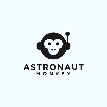 astronaut monkey logo. space logo