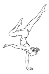 Women Yoga Pose Meditation Relaxing Line Art illustration