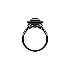 Diamonds Ring icon in vector. Logotype