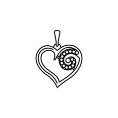 Heart Pendant icon in vector. Logotype