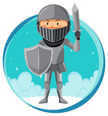 Fantasy knight character on white background