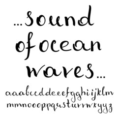 Brushstroke font. Handwritten alphabet. Manuscript abc. English lowercase letters. Clean lines, easy to edit. Vector illustration.