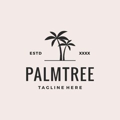 Palm tree logo design vector illustration