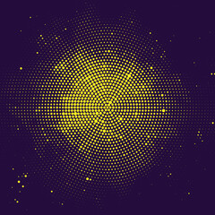  Abstract Modern Background with Halftone Element and Yellow Dark Blue Color