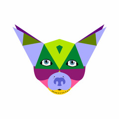 Colorful Animal Head on pop art style.vector illustration.