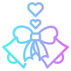 wedding bells line icon