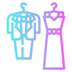 wedding suit line icon
