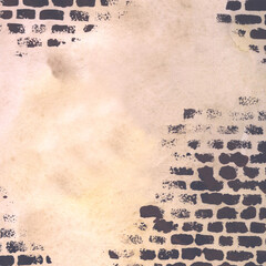 fashionable background, old wall, bricks, dirty, dark pattern, paint spots, watercolor, ink, brown, coffee, paint, brush, texture, oil, palette, acrylic, gouache, material, wall, wallpaper, 