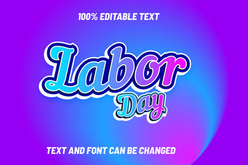 Labor Day Editable Text Effect Modern Style