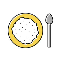 eating probiotics color icon vector illustration