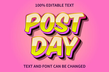 Post Day Text Effect Emboss Style