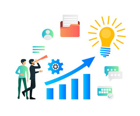 Illustration of someone analyzing content SEO