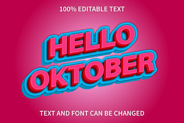 Hello October Text Effect Emboss Style