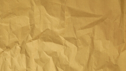 Recycle Paper Texture background. Crumpled Old kraft paper abstract shape background with space Yellow crumpled paper for text high resolution.