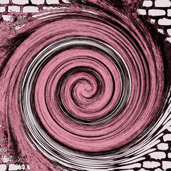 fashionable background, old wall, pattern, graffiti, disk, funnel, circle, bricks, paint spots, dirty, stained, red, paint, brush, texture, oil, palette, acrylic, gouache, material, abstraction, 