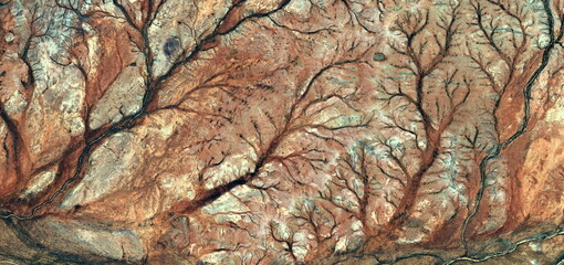 Forest in autumn, abstract photography of the deserts of Africa from the air. aerial view of desert landscapes, Genre: Abstract Naturalism, from the abstract to the figurative