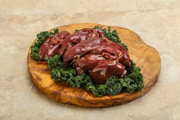 Raw chicken liver for cooking